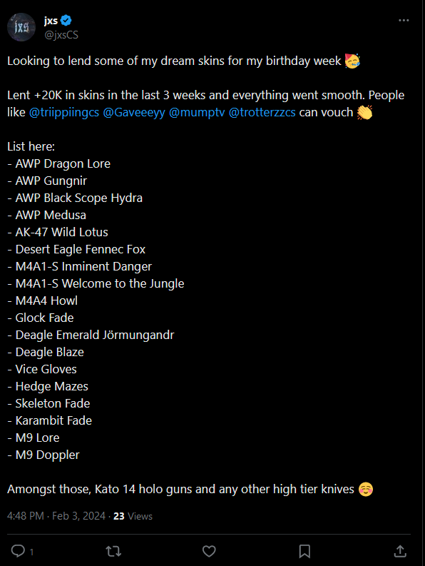 drop - buying skins tweet media