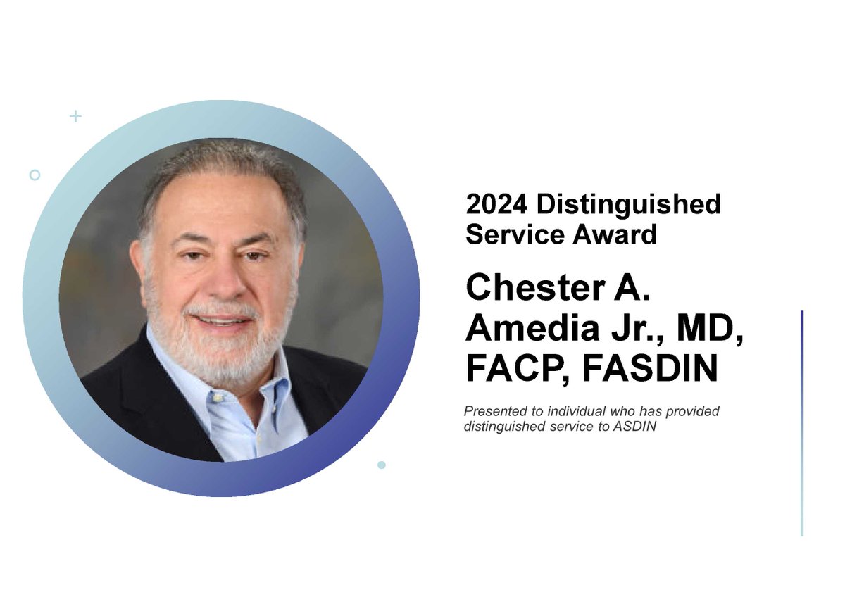 ASDINNews's tweet photo. Congratulations to Chet Amedia for receiving the 2024 ASDIN Distinguished Service Award!  #ASDIN2024 https://t.co/B5HbBlX0tR