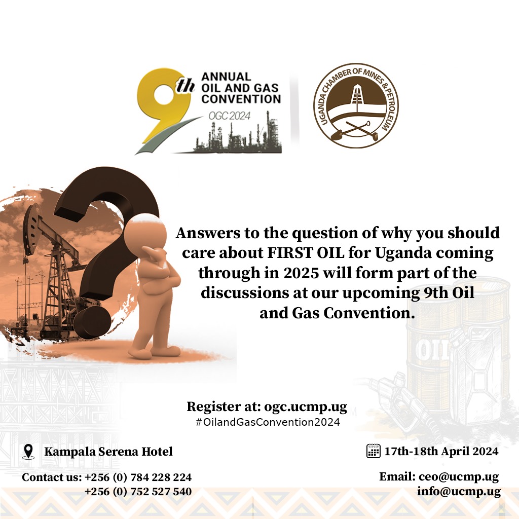 49 DAYS LEFT: Register via ogc.ucmp.ug to attend our 9th edition of #OilandGasConvention2024 scheduled for April 17th - 18th, 2024. DETAILS👇👇 @MEMD_Uganda @PAU_Uganda