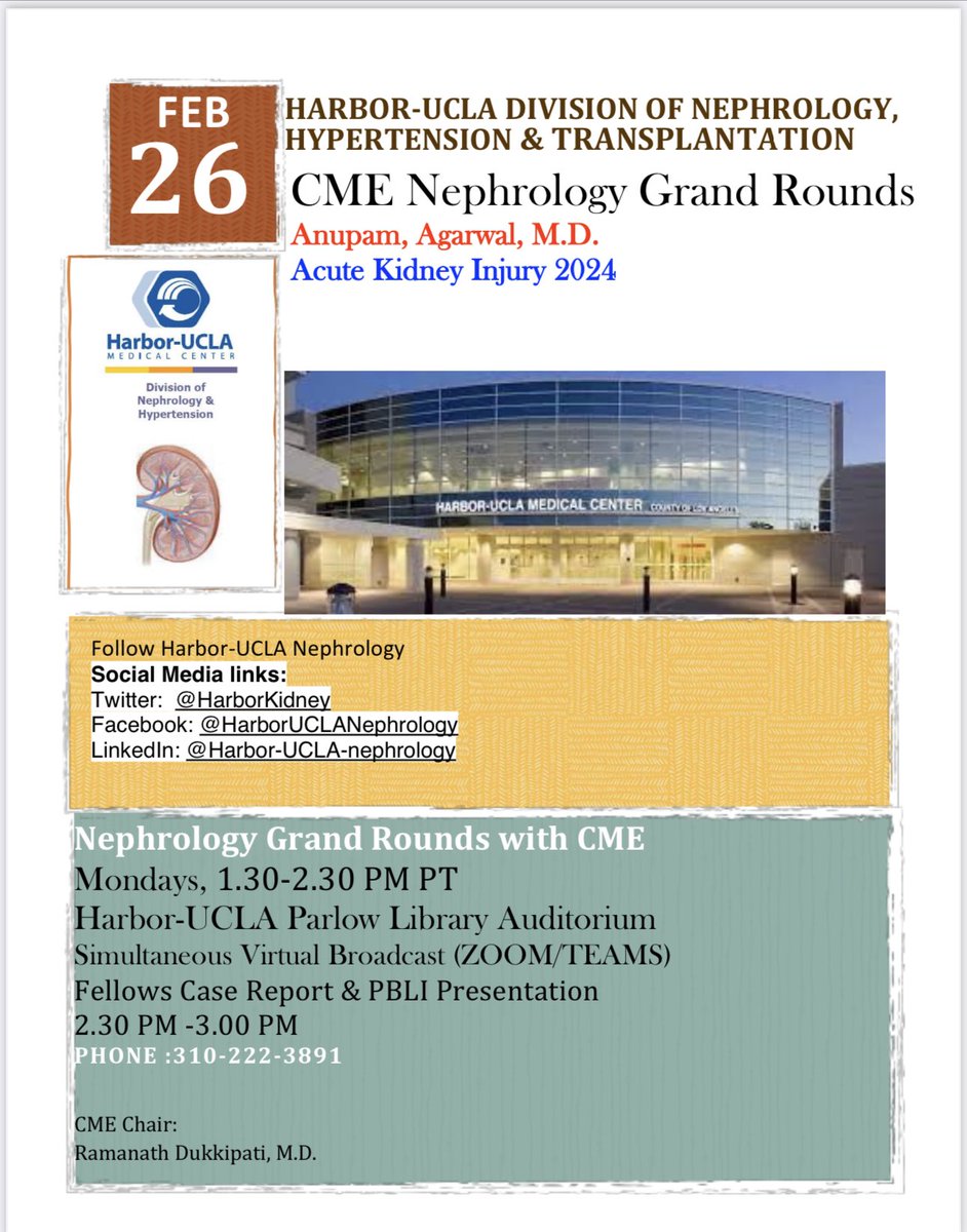 Wonderful talk by Dr. Anupam Agarwal Dean of University of Alabama medical school today at HarborKidney / Harbor- Ucla