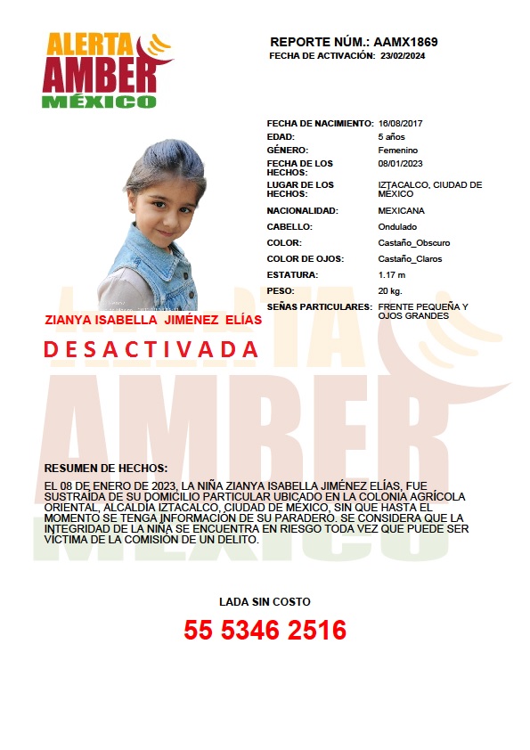 AAMBER_mx's tweet photo. El tiempo de duración máxima de la vigencia de la #AlertaAMBER AAMX1869 ha concluido, por lo que ha quedado desactivada. Las autoridades correspondientes continuarán con las acciones de búsqueda e investigación que correspondan. https://t.co/RUbmGqUAaX