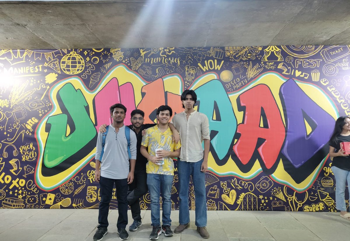 Our 2nd year UG students - Priyanshu Singh, Shyamak Sehgal, Sanatan Chhabra, and Ayan Kashyap clinched the 2nd position in IIM Bangalore's Treasure Hunt event at Unmaad 2024!  Congratulations on winning a ₹15,000 cash prize and ₹4,700 in JioSaavn vouchers!  #StudentSuccess