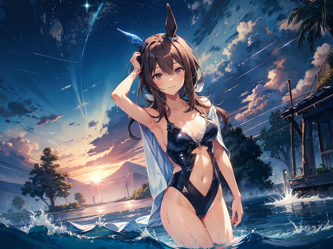 PIXIVに投稿済みのイラストを紹介！ (4枚) アドマイヤベガ 水着