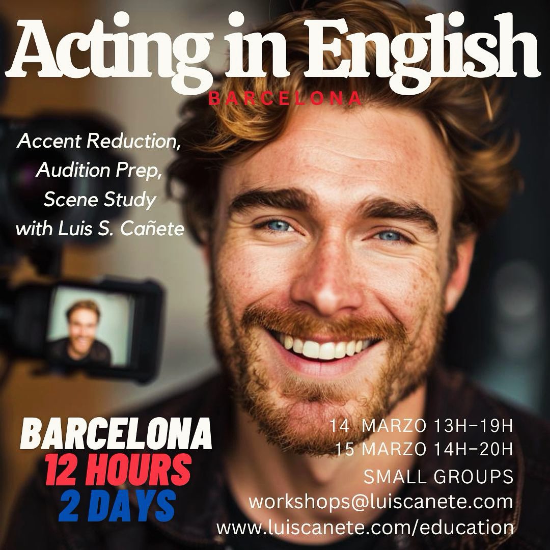 ACTING IN ENGLISH WORKSHOP—MADRID &amp; BARCELONA. #actorslife, #actors, #casting, #castingvalencia, #castingsmadrid, #castingbarcelona, #actingclass, #actinginenglish, #internationalactor.🏆🎬🎉🥂

Workshops@luiscanete.com 
REGISTRATION: forms.gle/RqwyusaXMpQGnp…
