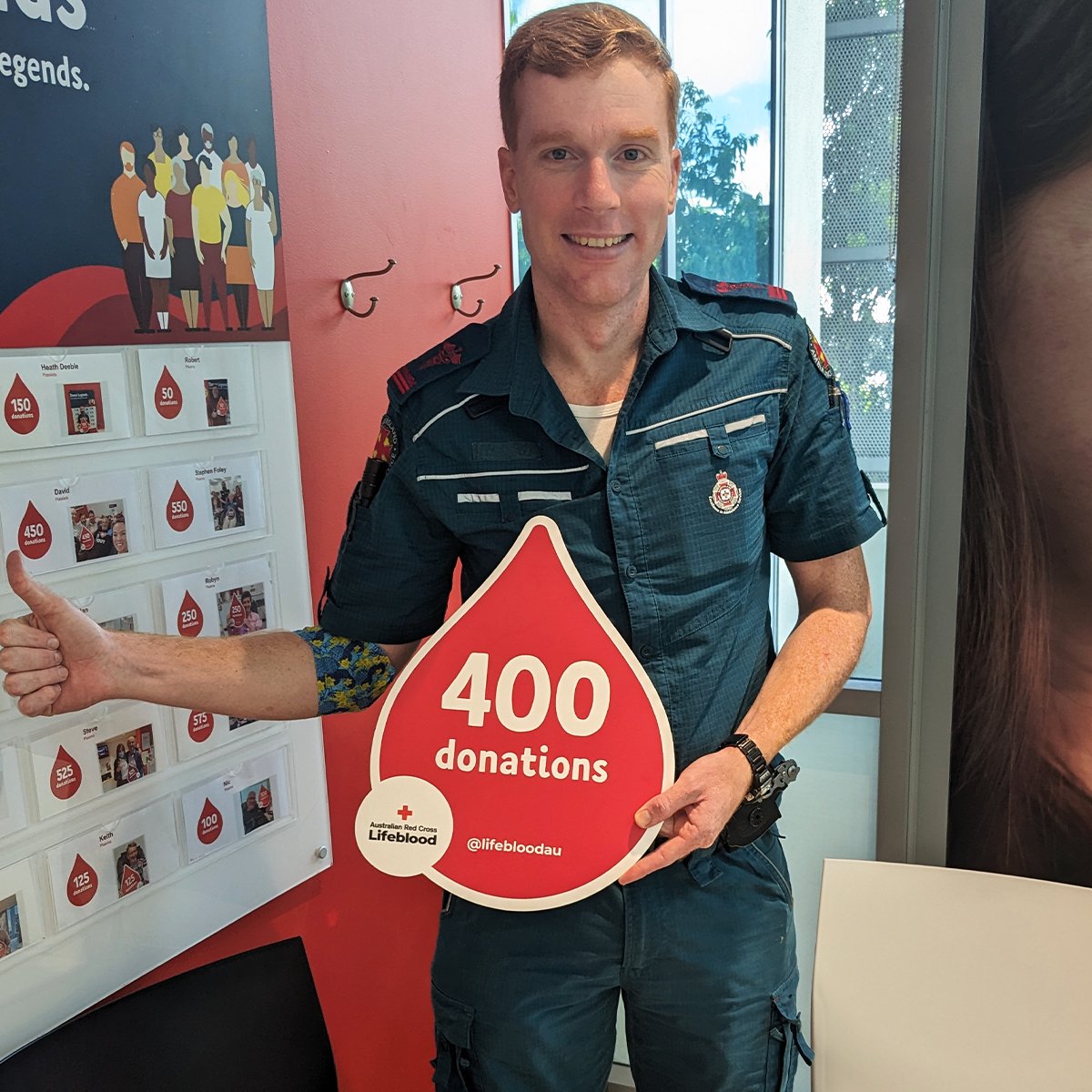 Ryan began donating blood 21 years ago and recently made his 400th donation at 37, making him the youngest donor to hit this milestone! As well as being a regular donor, he's also impacting lives as a paramedic for @qldambulance and volunteers for @qld_fes. #lifebloodau