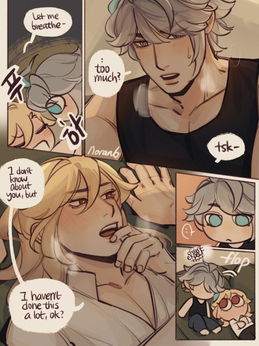 noranb_'s tweet image. #haikaveh college au - “we should kiss” (3/?)