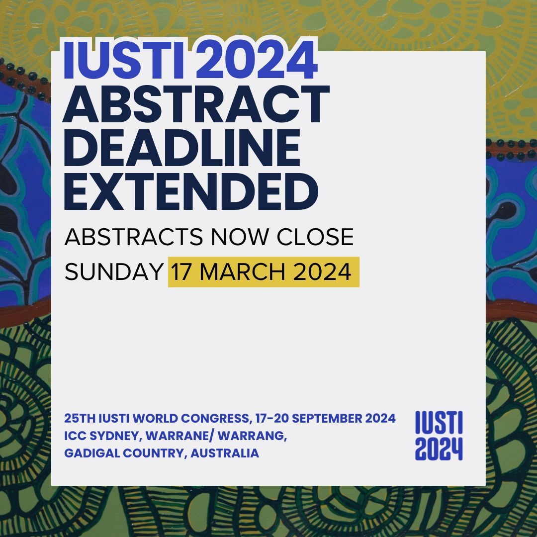 1/2 #IUSTI2024 abstract applications extended to 17 March 📅 Submit your abstract now for the chance to showcase your work at the 25th IUSTI World Congress this September. Read the abstract guidelines and submit now: buff.ly/3vrGjcK @IUSTI_World