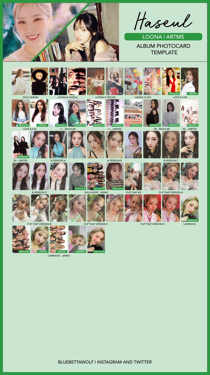 Loona / ARTMS - Heejin and Haseul Album Photocard Template