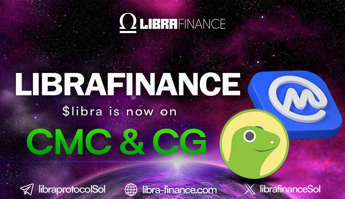 $LIBRA IS NOW LISTED ON CMC &amp; CG!!

CMC - coinmarketcap.com/currencies/lib…

CG -  coingecko.com/en/coins/libra…

#SOL #Libraprotocol $LIBRA $SOL