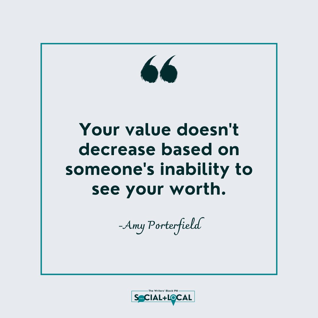 TheWritersBloc9's tweet image. 💌Quote of the Day 💌

"Your value doesn't decrease based on someone's inability to see your worth."

-Amy Porterfield, Online Marketing Expert

#AmyPorterfield #AmyPorterfieldquotes #quotesfromAmyPorterfield #OnlineMarketingExpert