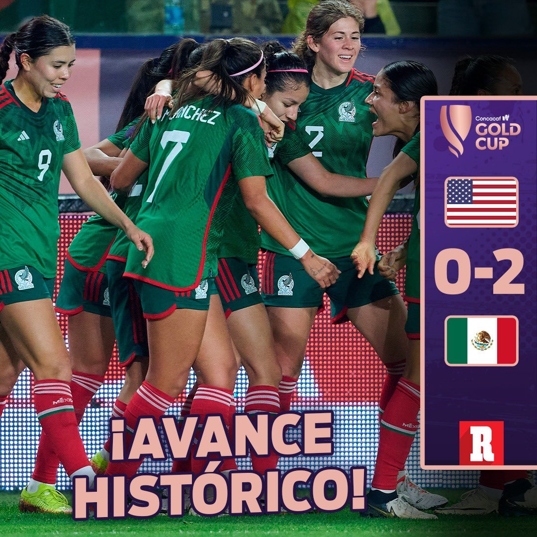 record_mexico's tweet photo. ¡RESULTADO HISTÓRICO!🇲🇽🔥🔥

México Femenil acaba de hacer historia, logrando vencer a Estados Unidos en la Copa Oro W. 

Las mexicanas avanzan como líderes de grupo. 

Resumen aquí: https://t.co/bFc5WlbZDD https://t.co/Eaq24QOiNf