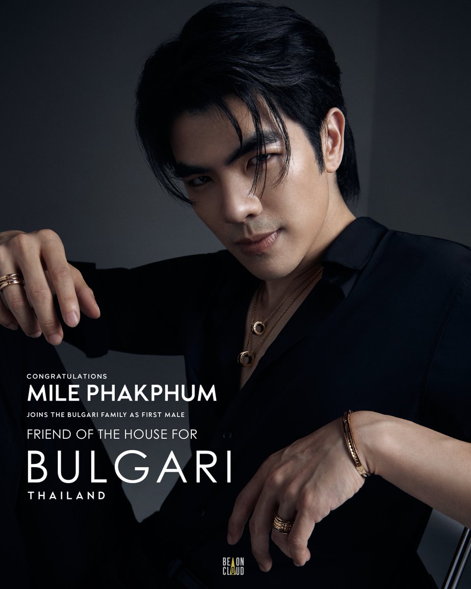 beoncloud_th's tweet photo. ขอแสดงความยินดีกับการเปิดตัวครั้งสำคัญของ มาย ภาคภูมิ ร่มไทรทอง ในฐานะ FRIEND OF THE HOUSE FOR BULGARI THAILAND และถือว่าเป็นผู้ชายไทยคนแรกของเอเชียตะวันออกเฉียงใต้อย่างเป็นทางการ

มาย ภาคภูมิ และ Be On Cloud มีความยินดีเป็นอย่างยิ่งที่ได้ร่วมงานกับ BULGARI (บุลการี) หนึ่งในแบรนด์อัญมณีชั้นสูงและเรือนเวลาไฮเอนด์ที่มีประวัติอันยาวนานของอิตาลีภายใต้เครือ LVMH

Congratulations on the important debut of Mile Phakphum Romsaithong as a FRIEND OF THE HOUSE FOR BULGARI THAILAND, making him the first Thai man in South East Asia to hold this title.

Mile Phakphum and Be On Cloud are thrilled to collaborate with BULGARI, one of the leading high-end jewelry and watch brands with a rich history in Italy under the LVMH group.

#Bulgari #BulgariThailand #BulgariThailandxMile