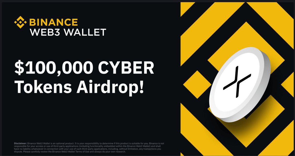 Cyberconnect_ID's tweet photo. 🔥Binance Web3 Wallet Airdrop: $100.000 in CyberConnect (CYBER)🔥

❗️Mint CyberID melalui wallet Web3 Binance

⏰Periode: 27 Feb 07:00 s/d 12 Maret 06:59 WIB

❓How to❓ Cek thread berikut ⬇️ https://t.co/THshwL2TCp
