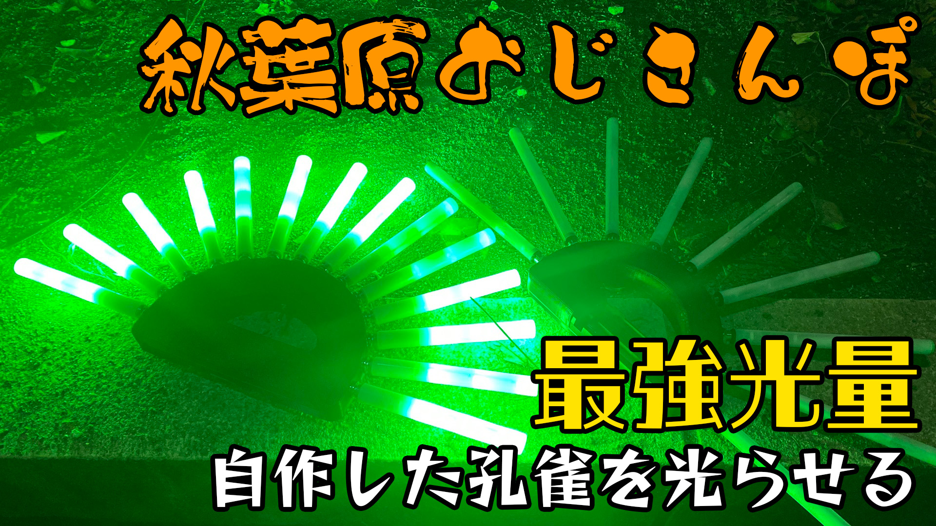 改造ペンライト孔雀 熊手