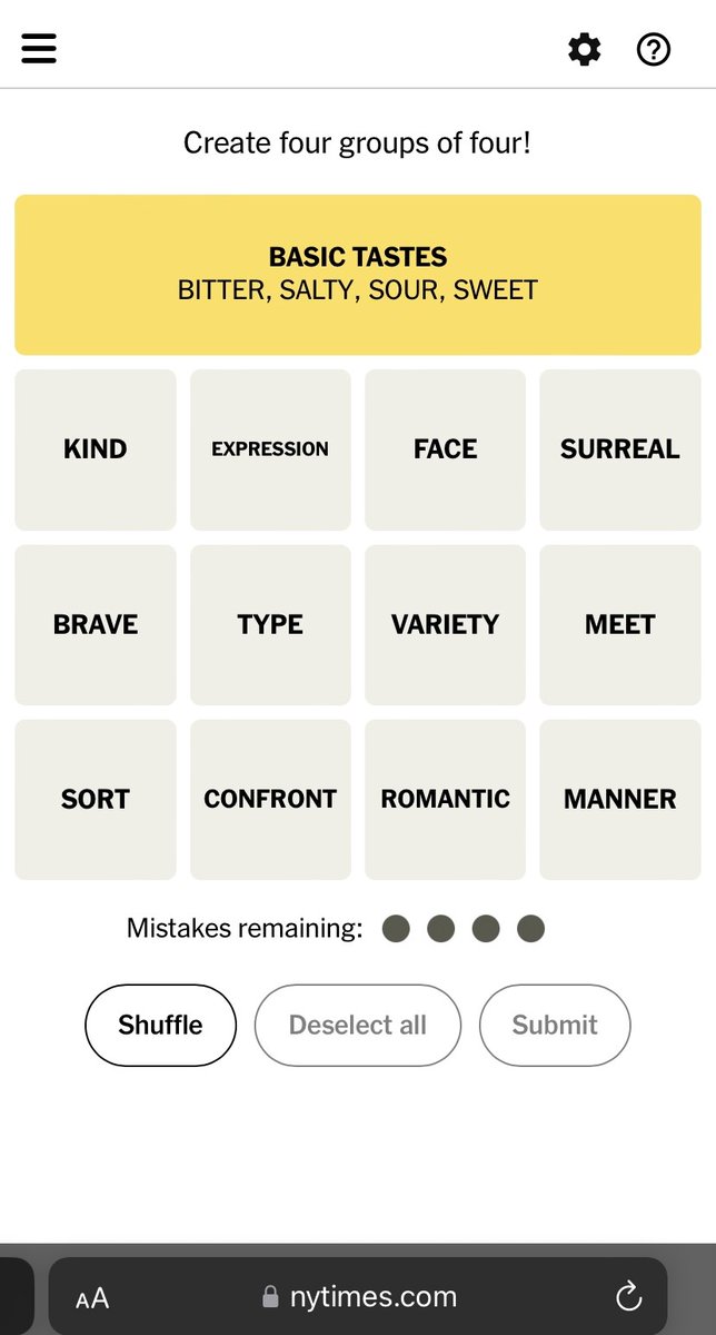 When you know the 'connections' group instantly @NYTgames😊👩‍🔬 #Taste #BasicTastes #AlimentaryTaste #foodscience