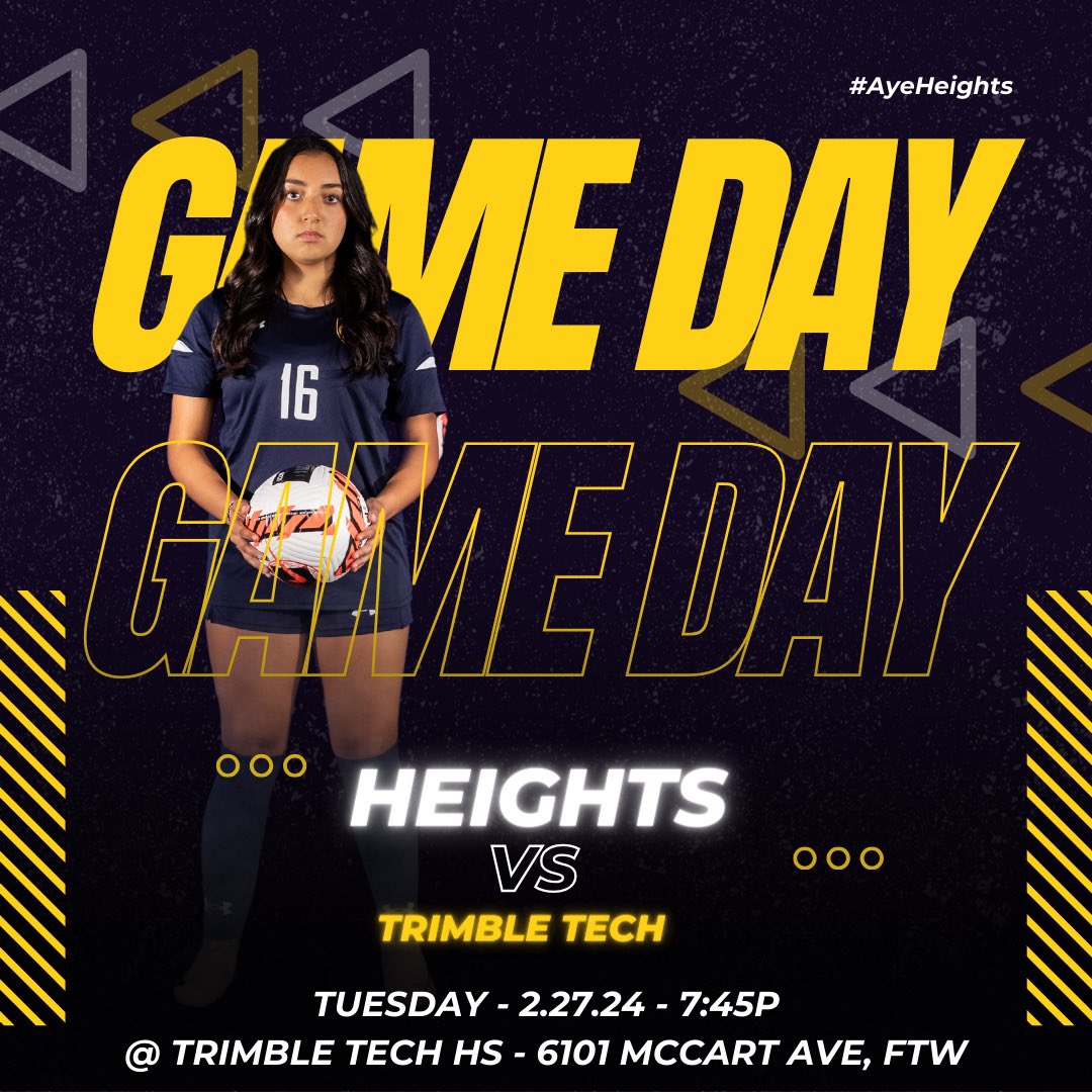 Catch us on the road…..kicking off v Trimble Tech TOMORROW, 7:45p! #ayeheights🐝 @FWISDAthletics @ahhs_sports