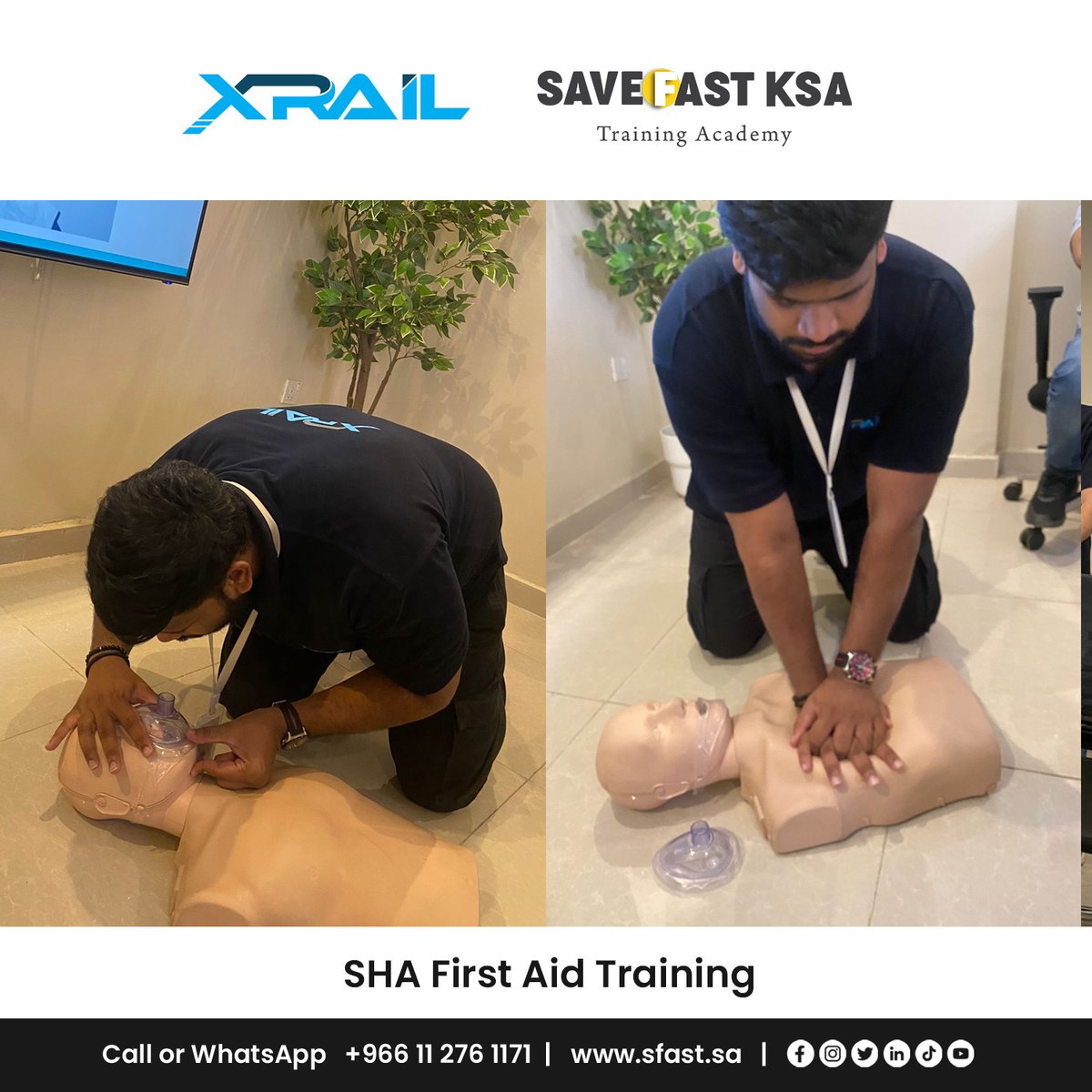 save_fast's tweet image. We&apos;re thrilled to announce the successful completion of the First Aid Training for Xrail  KSA by Save Fast Training Academy KSA! A big THANK YOU to all the participants!

#FirstAidTraining #SafetyFirst #SaveFastTraining #XrailKSA #medicalcourses