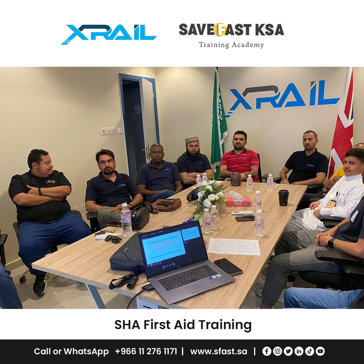 save_fast's tweet image. We&apos;re thrilled to announce the successful completion of the First Aid Training for Xrail  KSA by Save Fast Training Academy KSA! A big THANK YOU to all the participants!

#FirstAidTraining #SafetyFirst #SaveFastTraining #XrailKSA #medicalcourses
