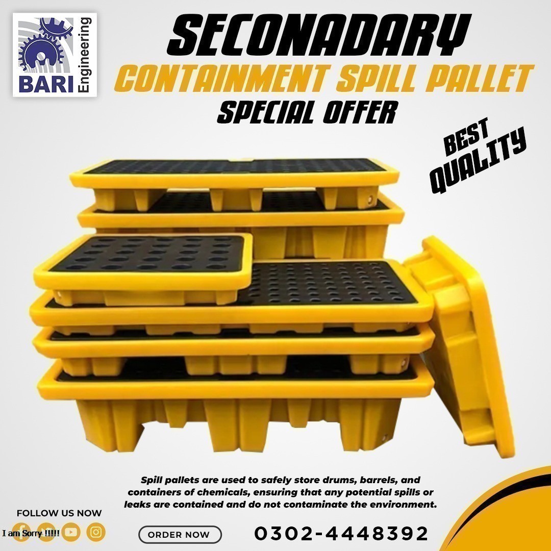 Secondary Containment Spill Pallet | Spill Pallet | Chemical Drum Storage Spill Pallet Protect your facility with our spill pallets. Safely store chemical drums and prevent spills. #SpillPallet #ChemicalStorage #SecondaryContainment #SafetyFirst #EnvironmentalProtection #Chemica