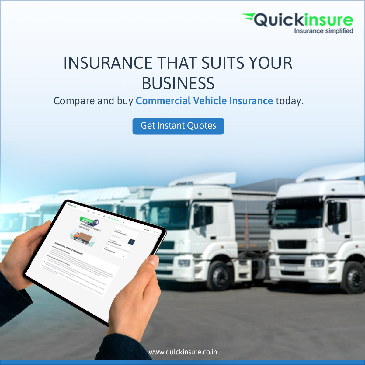 quickinsureInd's tweet image. Tailored insurance for your business needs! 🏢💼 Compare and secure the perfect #CommercialVehicleInsurance for your venture. Visit us at bit.ly/3NT9KuE  to get started. 
#BusinessInsurance #Fourwheelerinsurance #CommercialCoverage #InsuranceSimplified #Quickinsure