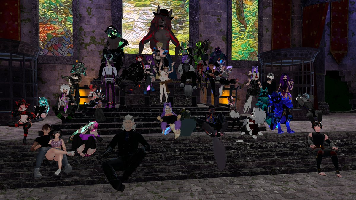 A Few photos taken from our last couple of events! 

solo shots taken by SmolSammi and group shot by CrystalDemencia 💜

#VRChat #VRChatPhotography #vrchatcommunity