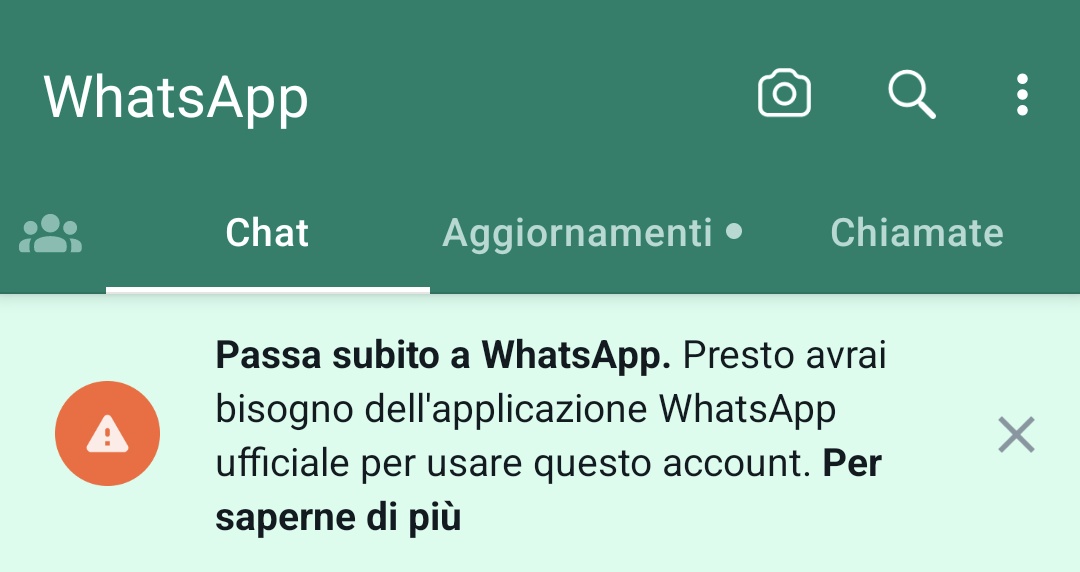 And34i997's tweet photo. @WhatsApp I'm receiving this pop up:
" Switch to WhatsApp now.  You will soon need the official WhatsApp application to use this account.  to know more" but I'm using the official app from play store. Can you help me? https://t.co/lddynCcdvu