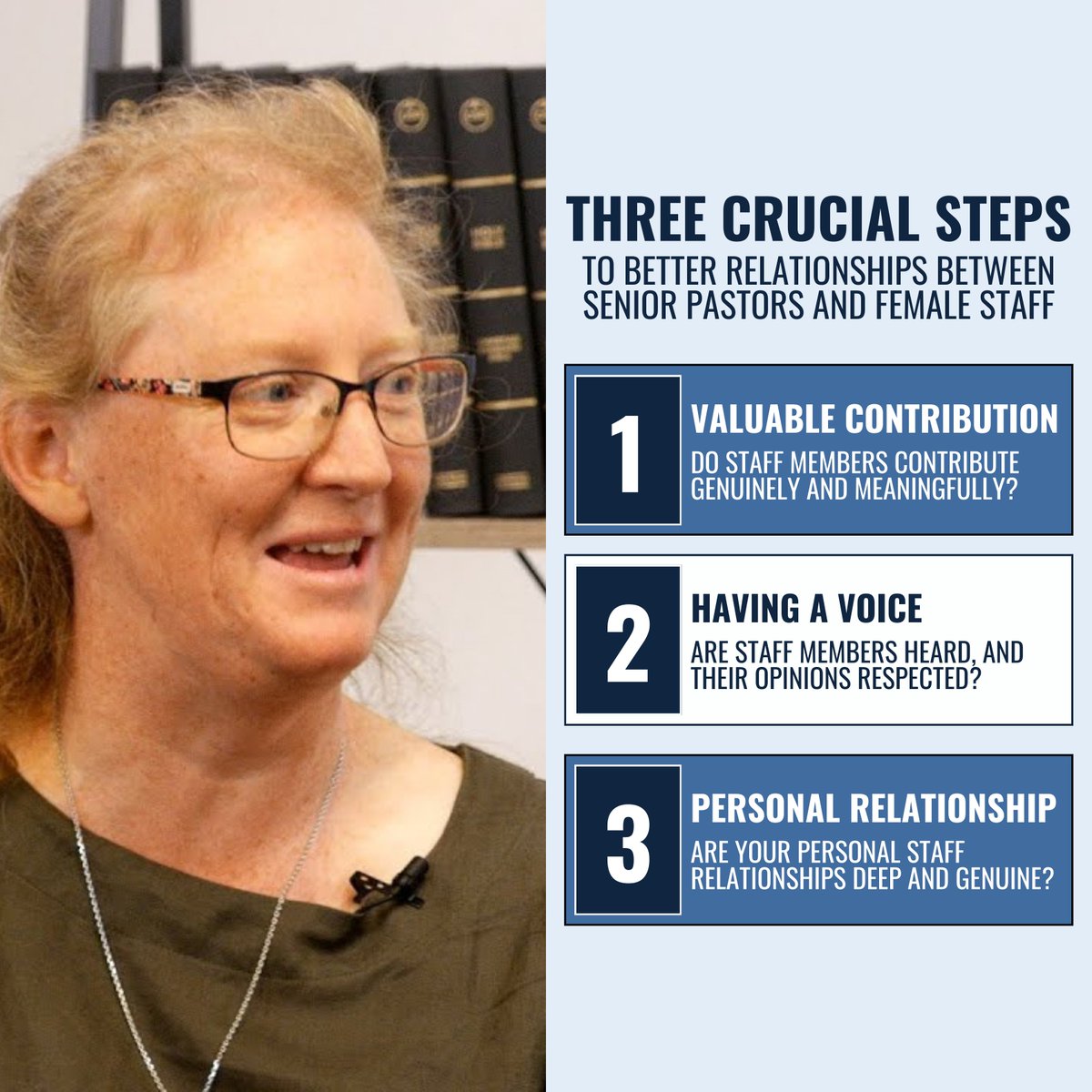 Clare Deeves has just completed a PhD on relationships between women in ministry and their senior pastors. On The Pastor's Heart, she shared some of her key findings, and the three crucial steps to improving relationships.

Watch the full episode at: thepastorsheart.net/podcast/senior…
