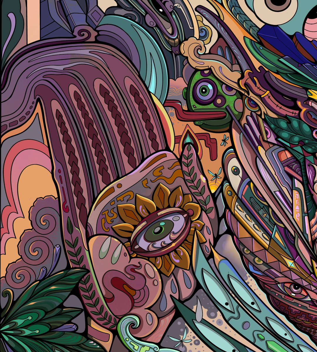 Detail of a digital painting work in progress✨ #ArtistOnTwitter