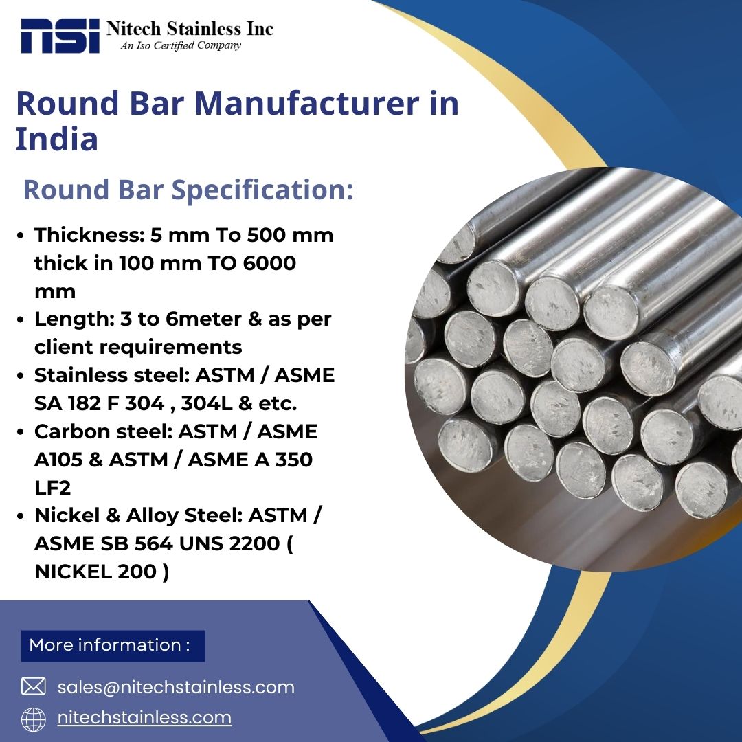 nitechstainless's tweet image. Top Quality Round Bars Manufacturer in India
Nitech Stainless Inc is a leading Round Bars Manufacturer in India. We provide all types of Round Bars that are available in different grades and sizes
Source:nitechstainless.com/pipe-fitting/s…
#RoundBarsManufacturer #RoundBars