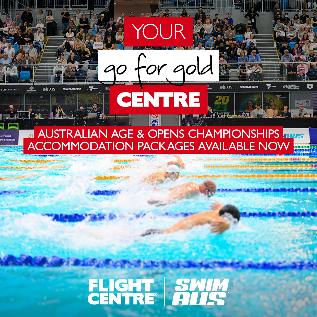 Don't miss out on great deals for the Australian Age & Open Championships in April! 🏊‍♀️🏝️ As part of Swimming Australia & Flight Centre’s partnership, @flightcentreAU is offering accommodation packages for: Age Champs: bit.ly/AgeChamps2024 Open Champs: bit.ly/OpenChamps2024