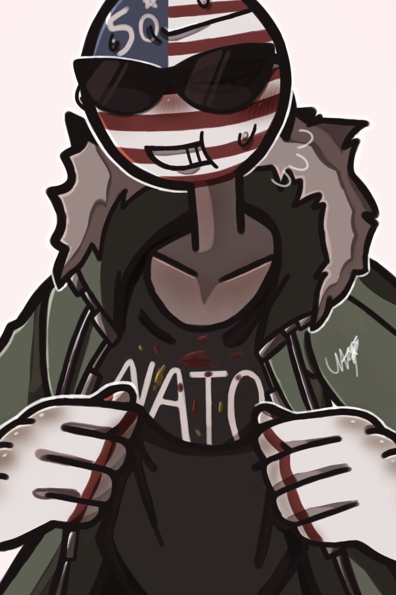#カントリーヒューマンズ
#countryhumans
ソースが服に付きました🇺🇲💦