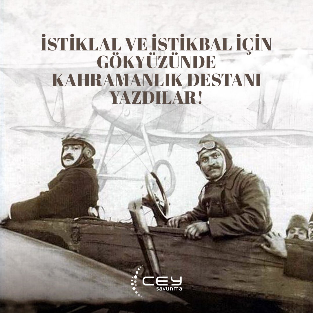 İstiklal ve istikbal için gökyüzünde kahramanlık destanı yazdılar! 
Kahraman havacılarımız Yüzbaşı Fethi Bey ve Yüzbaşı Sadık Bey'i saygı ve minnetle anıyoruz.