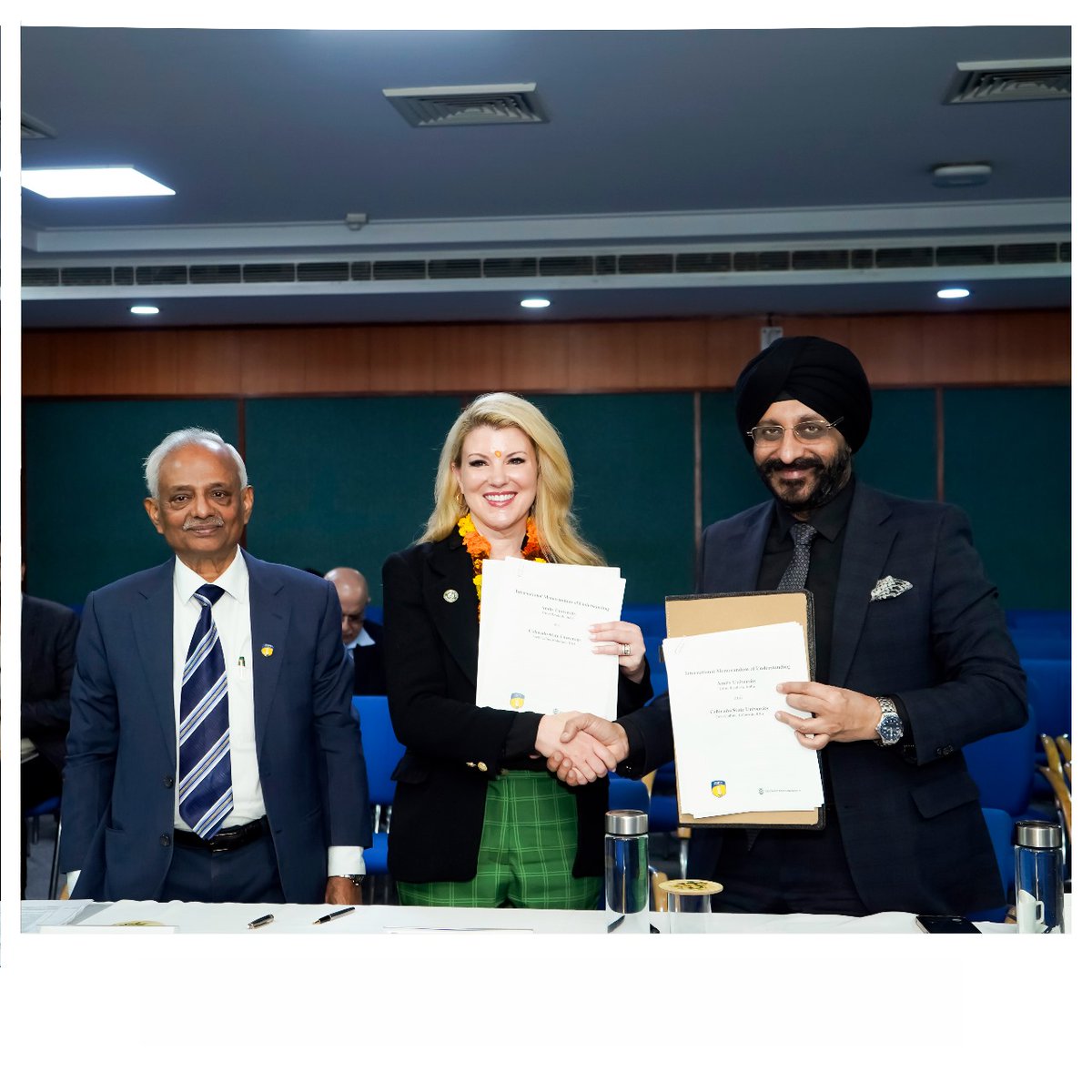 #amityuniversitynoida extends a warm welcome to the high-level delegation from Colorado State University, led by Dr. Amy Parsons, President, Prof. Kathleen Fairfax, Vice Provost for International Affairs, and Prof. Stene Verhulst, Director of International Enrollment Center.
