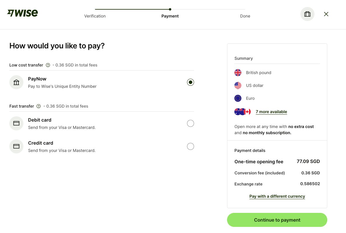 关于Wise商业账户的入金激活，之前看攻略说企业账户不验证姓名，用其他人境外卡帮忙付款也行，实测不可以，被拒了，商业账户也需要同名账户入金，用自己企业或个人的同名卡支付45 英镑的开户费用。