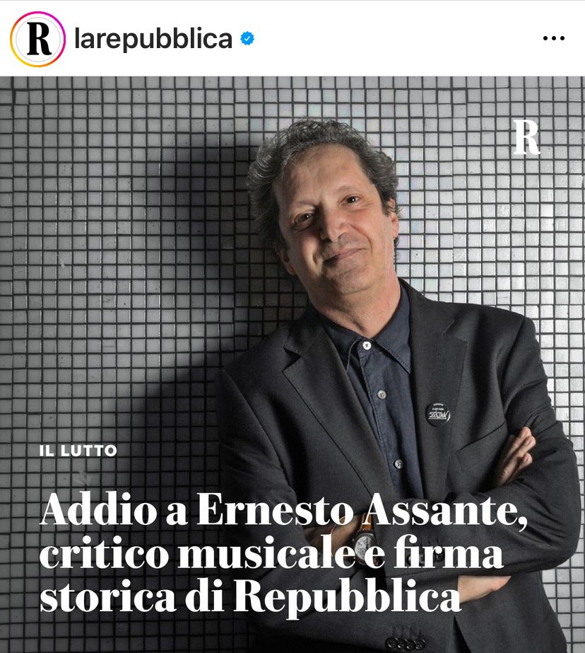 Ciao Ernesto 💔 e’ sempre stato un privilegio Leggerti ed Ascoltarti
