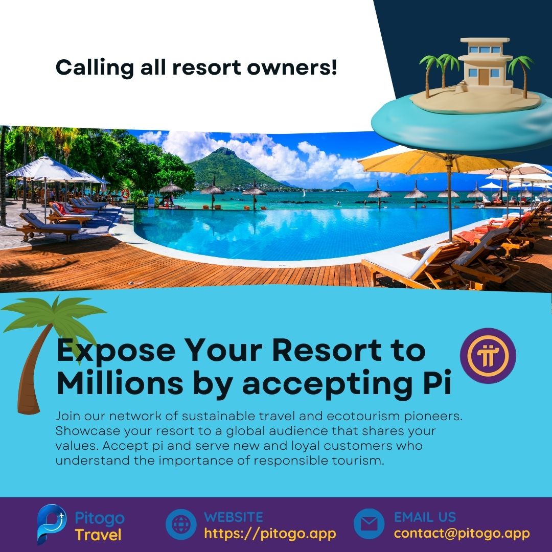 🚀 Dive into adventure at your resort with Pitogo Travel! It's not just a platform; it's a revolution in travel endorsed by the Pi Core Team. #AdventureAwaits #PitogoRevolution