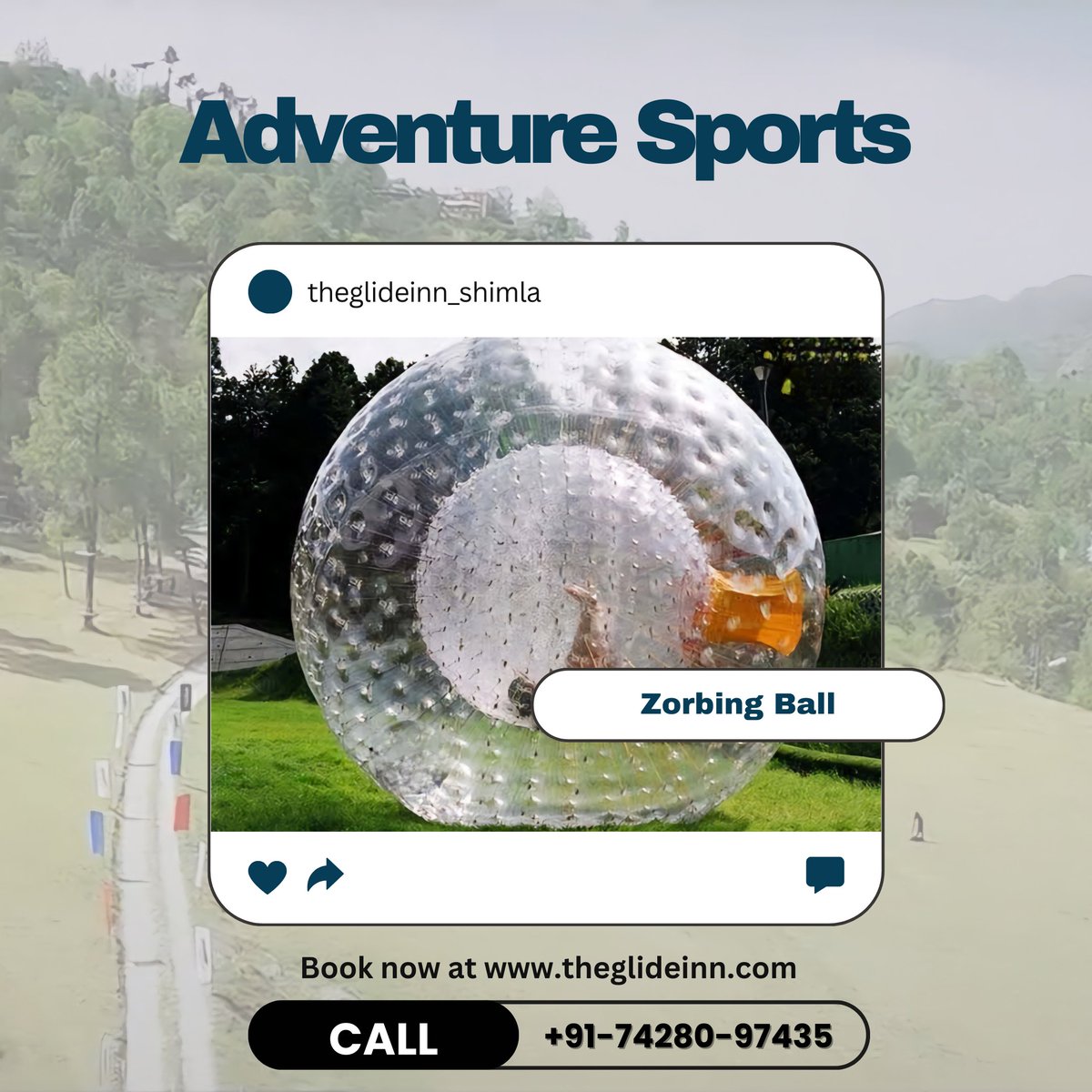 TGlideinn's tweet photo. "Roll into fun with Zorbing"
#zorbing #zorbingball #theglideinnshimla #Theglideinnjunga #adventurelovers #adventuretime #theglideinjunga #glideinn #ParaglidingInShimla #theglideinn #shimla #campinglife #paragliding #ParaglidingInShimla #Theglideinnjunga #adventuredestination https://t.co/W8b46XcSOh