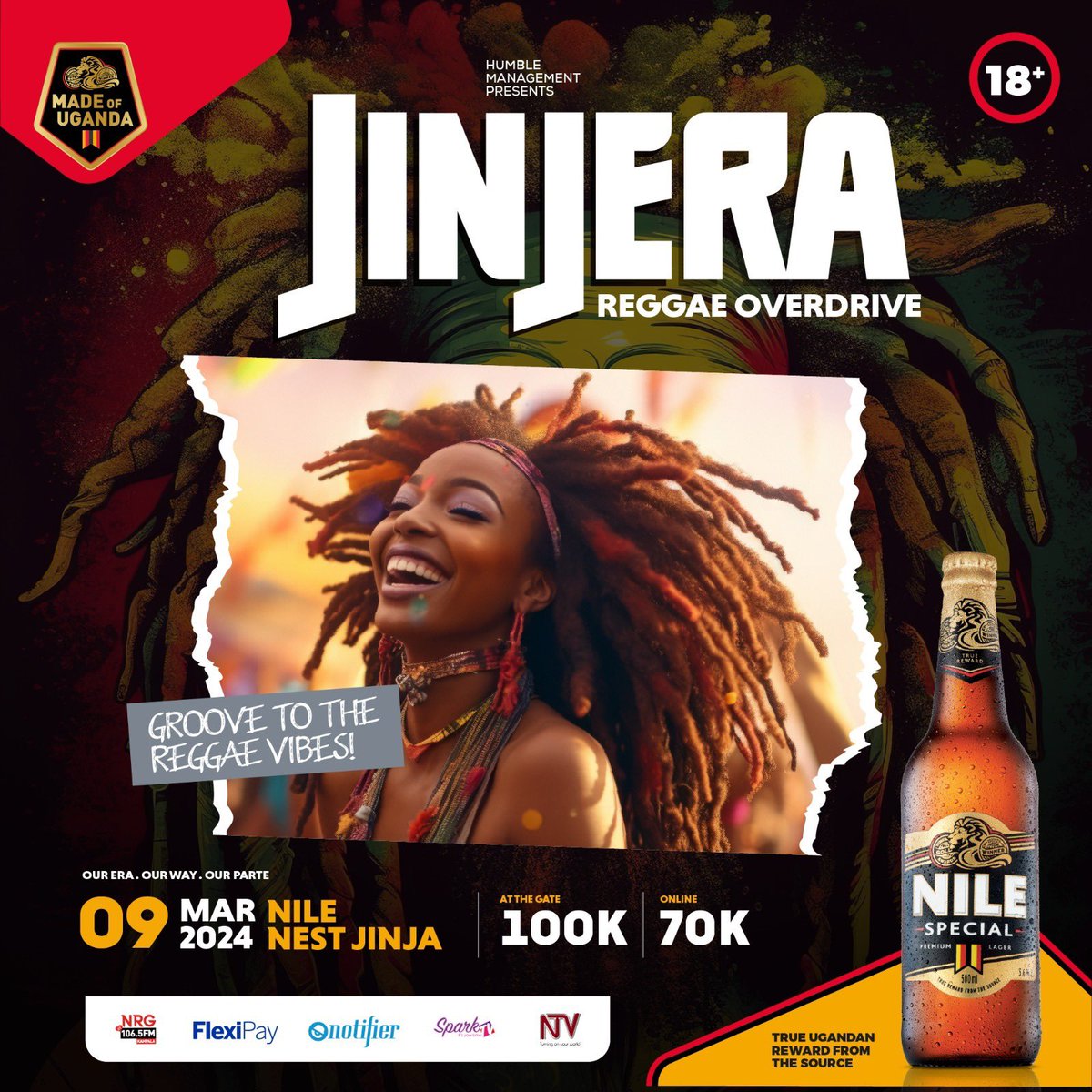 PulseUganda's tweet image. &quot;Get ready fi rock by di river Nile banks at #Jinjera! Make di music tek yuh weh.&quot;

Grab your ticket ASAP! Simply dial *291#, select tickets and search “Jinjera”

#FeaturedPost #FeatureByJinjera #ReggaeOverDrive