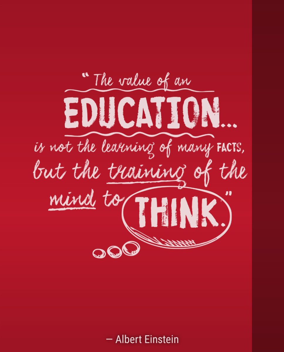 rajesh_kumar521's tweet photo. The vakue of an education is not the learning of many facts but the training of themind to think.
#valueofeducation https://t.co/orWVd222nL