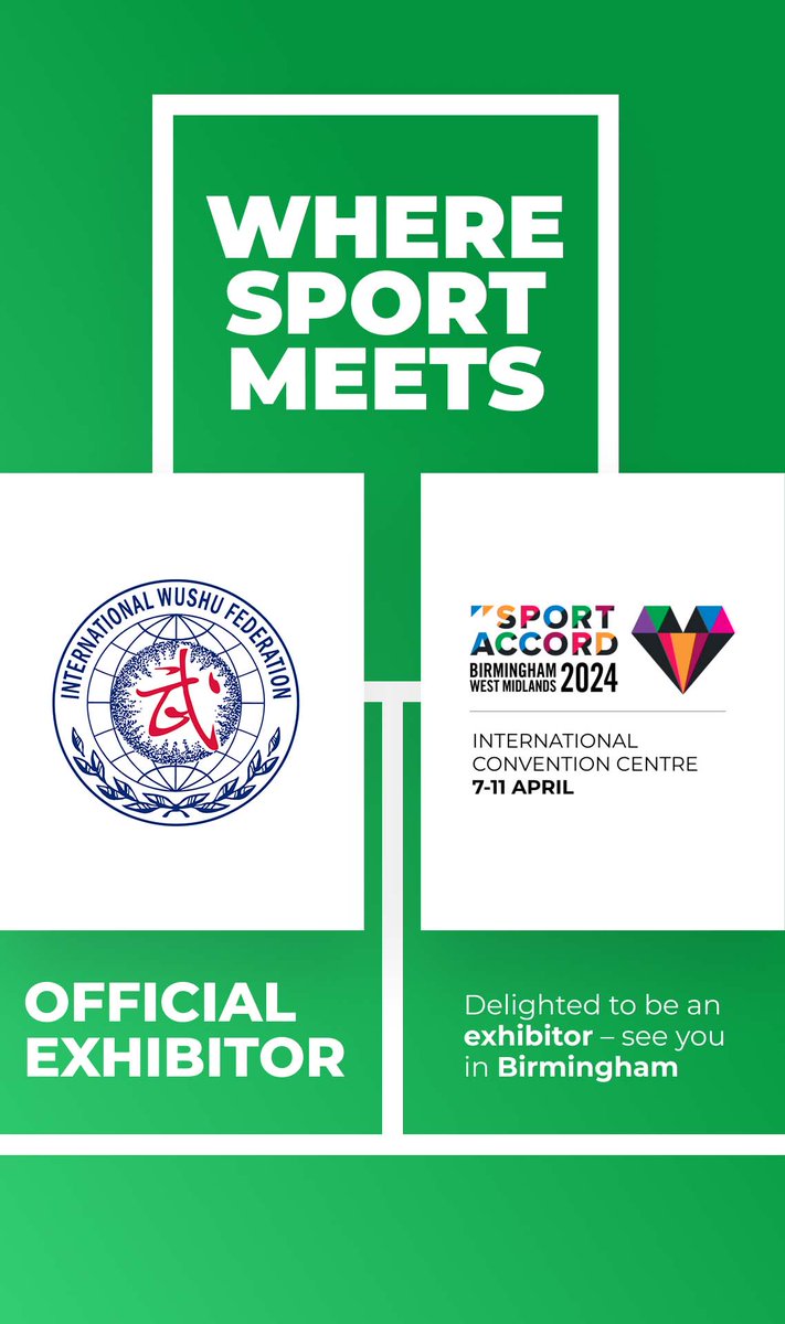 International Wushu Federation are delighted to be attending @SportAccord  2024 in Birmingham, West Midlands from 7 to 11 April!

Let's connect at the summit!
#iwuf #wushu #SportAccord #WhereSportMeets