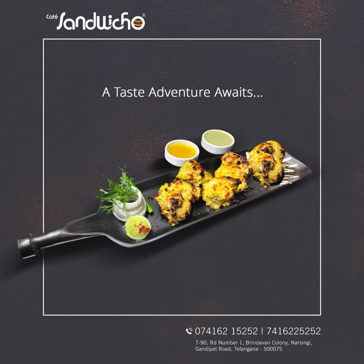CafeSandwicho's tweet photo. Indulge in savory kababs at Café Sandwicho! 📷📷 Perfect for satisfying cravings with friends or family.
.
.
.
.
#ChickenKababs #GrilledChicken #KababLove #TastyTreats #yummyfood #explorepage #Cafesandwicho #sandwicho #southindianfood #gandipet #Hyderabad https://t.co/L6WAYVjW65