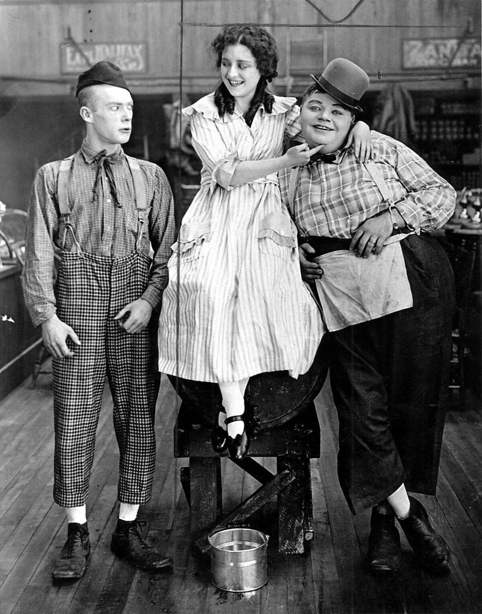 Roscoe Arbuckle, Al St. John, and Josephine Stevens
The Butcher Boy - 1917

#busterkeaton #alstjohn #oldhollywood #silentfilms
