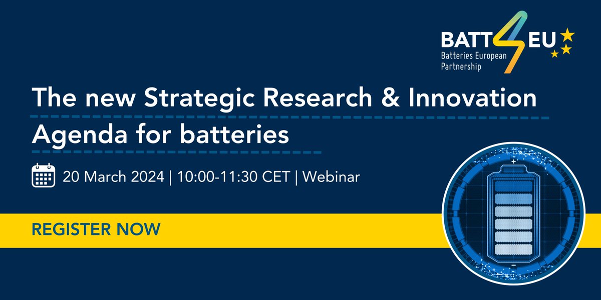 📢The new Strategic Research and Innovation Agenda (SRIA) will be presented during this webinar on 20 March 2024 by Ms. Van der Vlies from DG Research and Innovation, EU Commission and experts from the sector. #SRIA2024 Sign up and read more here, events.teams.microsoft.com/event/882c3f45…
