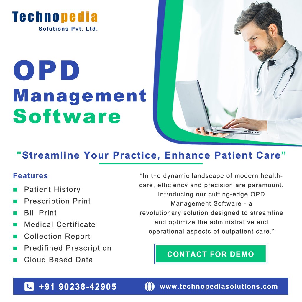 technopediasol's tweet photo. Streamlining Healthcare: The Imperative of OPD Management Software for clinics
#software #opdmanagement #clinic
#Ayurveda #Homeopathy #allopathic
https://t.co/9rXMCry7Sh https://t.co/BlOQLv3k7I