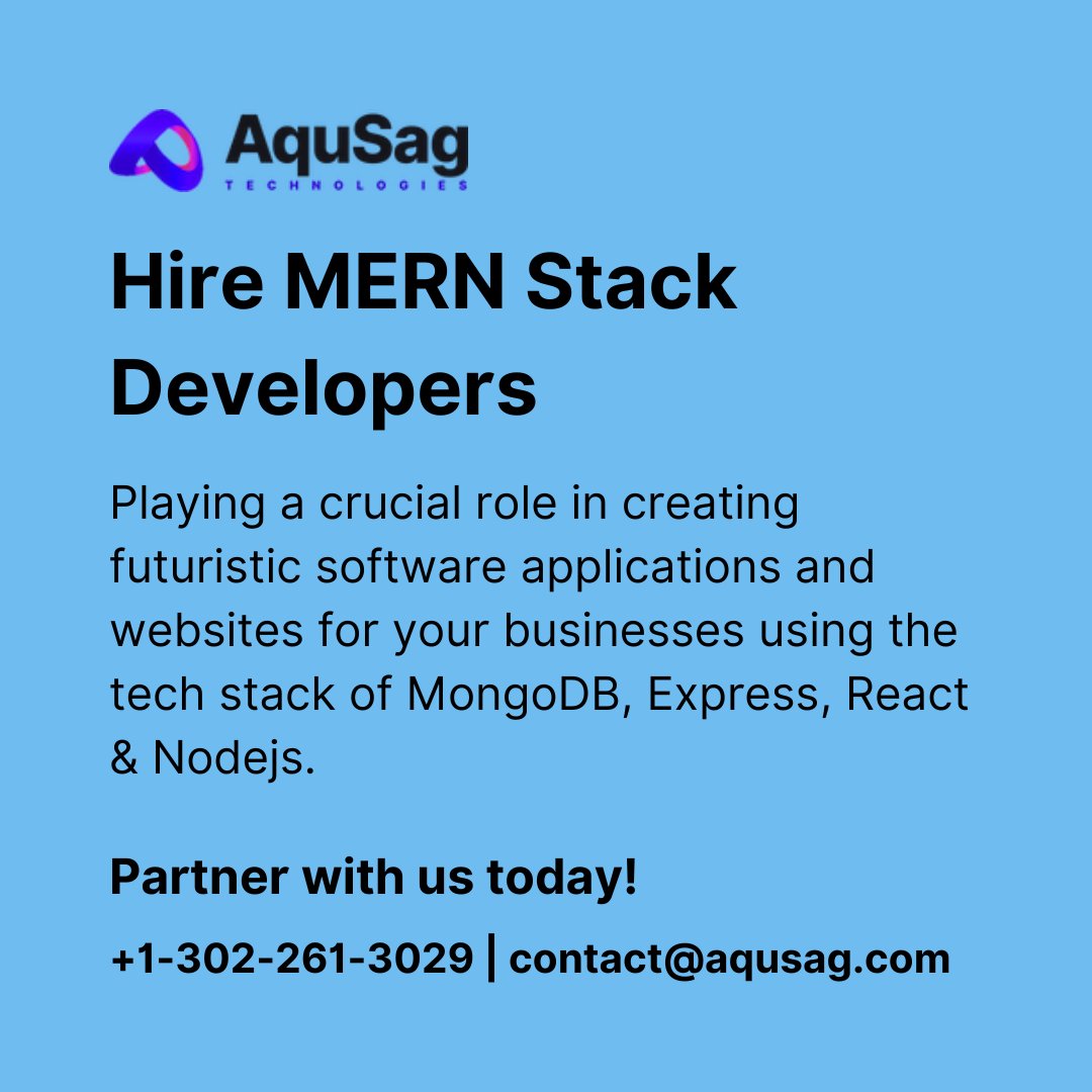 aqusag's tweet image. Hire MERN Stack Developers
Looking to hire MERN Stack developers? Aqusag offers an expert full-stack JavaScript development team ready to create custom web applications.
aqusag.com/hire-mern-stac…
#MERNStackDevelopment #customwebapplications #javascriptexperts #ExpertDevelopers