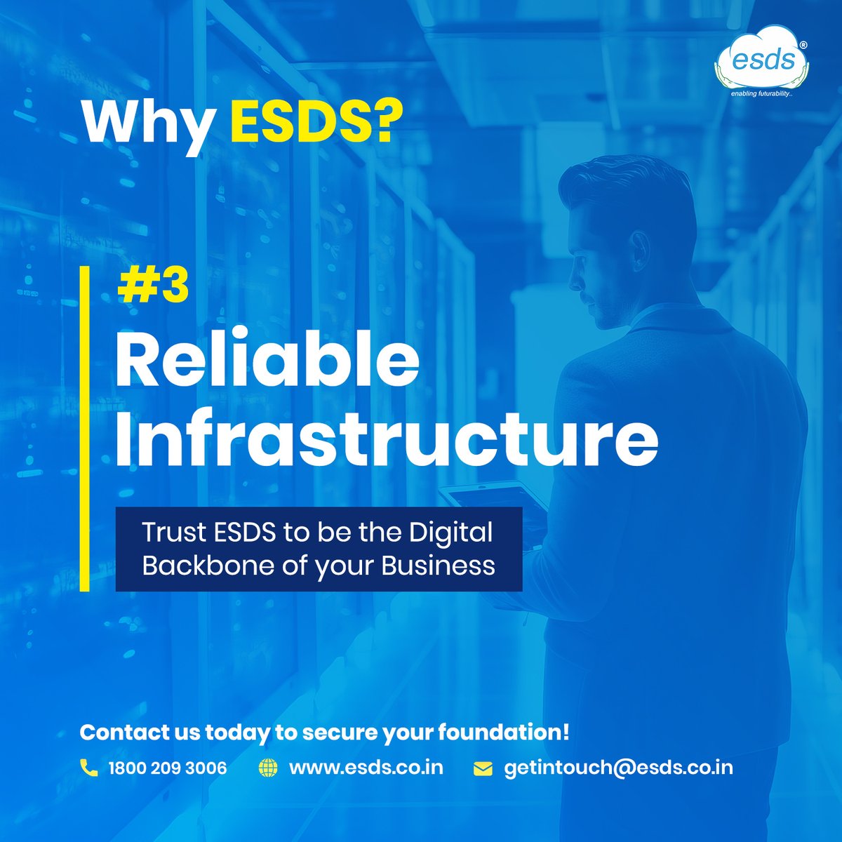 ESDSDataCenter's tweet image. Why settle for anything less than Reliable IT infrastructure? 

ESDS offers the solution as our #robustInfrastructure services are designed to keep your business competitive and adaptable in today&apos;s dynamic market. Stay ahead with ESDS&apos; innovative approach. 

Explore our…