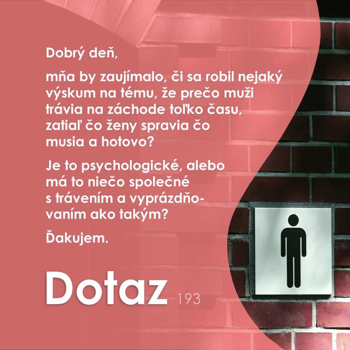 Zeptej_se_vedce's tweet photo. Právě sedíte na záchodě, když čtete tento příspěvek? 🚽 Tak to jste nejspíš muž! 🫵

Že muži netrůní s mobilem v ruce o nic déle než ženy? To nám prozradí Markéta s Ninou. 💁‍♀️ https://t.co/vlk9GUg74p
