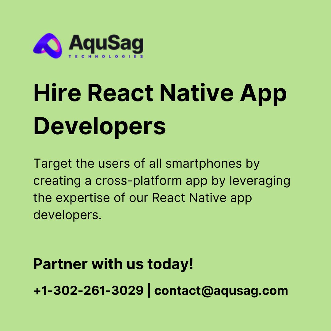 aqusag's tweet image. Hire React Native App Developers

Looking to hire React Native app developers? Aqusag offers an expert cross-platform development team ready to create custom mobile applications.

aqusag.com/hire-react-nat…

#ReactNativeDevelopment #CustomMobileApps #AppDevelopmentSolutions