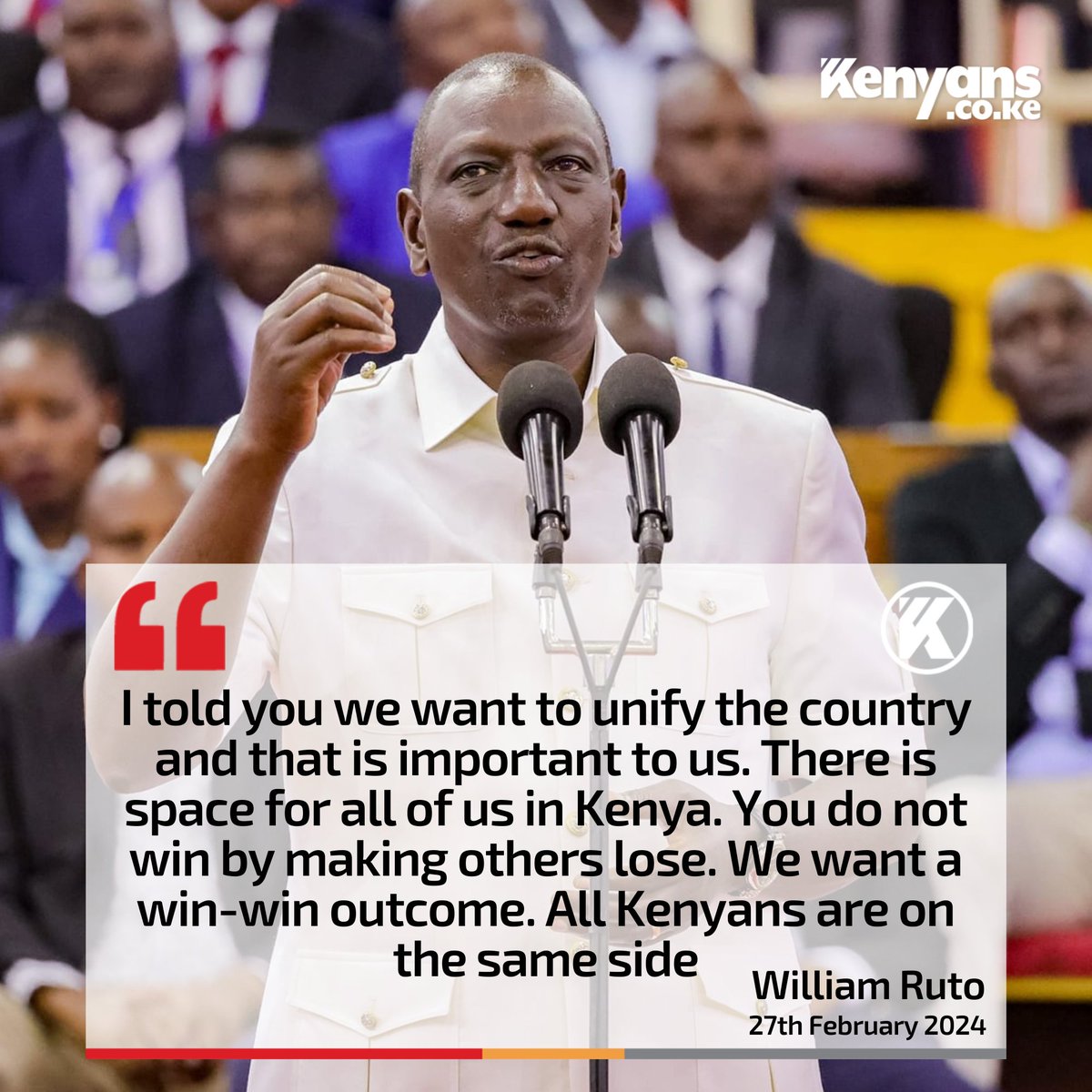 Ruto speaks on his truce with Raila