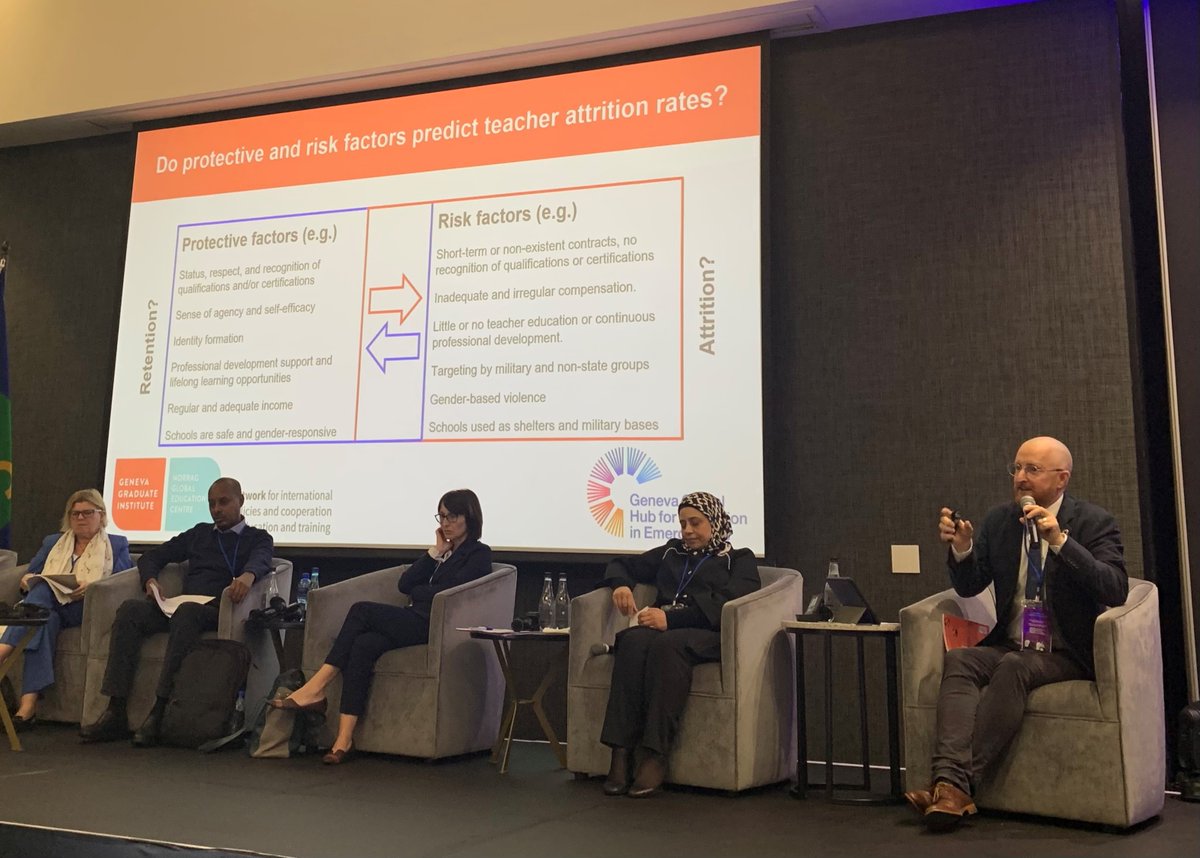Does teacher wellbeing affect teacher retention & attrition rates in emergency settings? @ChrisGlobalEd of @EiEGenevaHub member @NORRAG is in Johannesburg this week to present his @Teachersfor2030 background paper at the @UNESCO Policy Dialogue on Teachers #GlobalTeacherShortage